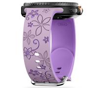 Flower Engraved Band Compatible with Galaxy Watch 8 Band 40mm 44mm/Galaxy Watch 8 Classic 46mm Bands, Soft Silicone Floral Strap Wristband for Samsung Galaxy Watch 8/8 Classic Women (Lavender Purple)