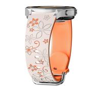 Flower Engraved Straps for Samsung Galaxy Watch 7/6/5/4/FE 40mm 44mm/Galaxy Watch 6/4 classic Strap 47mm 43mm 46mm 42mm/5 pro 45mm Women,No Gap Band Silicone Cute Floral ArmBand Two-Tone Wristband