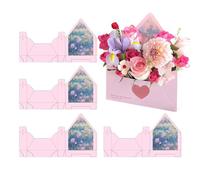 Flower Envelope Box | 5 Pieces Envelope in the Shape of a Handbag for Flowers to Fold and Store, Floral Box | For Engagement, Wedding, Valentine's Day, Birthday, Mother's Day, Parties
