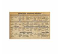 Flower Essences Guide Chart, Herbal Remedies Reference Educational Poster, Canvas Wall Art Print for Holistic Living Room, Bedroom Decor(Framed,08x12inch(20x30cm))