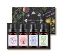 Flower Essential Oils Set, 10ml×4 Essential Oils for Diffusers for Home, Aromatherapy Oil, Soap Making, Home, Candle, Oil for Diffuser Set Includes Jasmine, Gardenia, Lavender, Rose