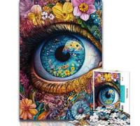 Flower Eyes JigsawPuzzle 1000 Pieces for Teenagers,Stress Reliever Difficult Challenge Unique Home Decor And Gifts 38x26cm