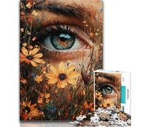 Flower Eyes Jigsaws Puzzles 1000 Pieces for Adults Gifts,Staycation Kill Time Every Piece Is Unique - Challenging Family Fun Game 38x26cm