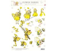 Flower Fairies 22 Buttercup, Toadflax & Herb Twopence Fairies by Cicely Mary Barker 3d Decoupage Sheet