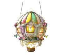 Flower Fairies Stained Glass Window Hanging, Flower Fairy in Spring Summer Garden for Girls, Mom, Grandma (C, 8"/20cm) Krg576 (16X20cm)