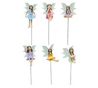 Flower Fairies Statue - 6PCS Fluorescent Resin Flower Fairies, Small Fairy Garden Accessories, Cake Toppers, Home Decoration Statues, Perfect For Gardens, Plant Pots, Terrariums And Fairy Decor Lovers