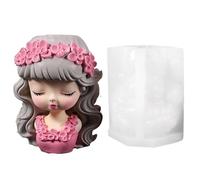Flower Fairy Flowerpot Mold, 3.74" Silicone Sleeping Beauty Shaped Mould Flowerpot Set, Planter Mold, DIY Flower Molds, Vase Pen Holder Molds, Candle Soap Cup