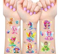 Flower Fairy Glitter Tattoos for Kids, 12 Sheets Fairies Temporary Tattoos for Kids, Gifts for Girls, Party Bags Fillers Gifts