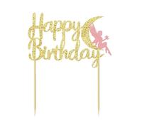 Flower Fairy Happy Birthday Cake Topper - Enchanted Fairy Design, Birthday Cake Decoration Picks