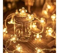 Flower Fairy Light Battery Operated Indoor String Lights 30LED Cherry Blossom Lights Waterproof Decoration for Christmas,Camping,Garden Fence,Birthday,Terrace,Yard,Wedding Party,Bedroom