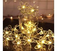 Flower Fairy Lights LED String Cherry Blossom Lights - 3 Meter 20 LED Decorative Lights for Patio Indoor Outdoor Home Bedroom Garden Fence Wedding Birthday Party - Battery Operated (Warm White)