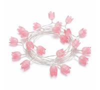 Flower Fairy String Lights, tulip Light String 2M 20 LED Fairy Lights Battery Operated, Waterproof Flower Garland Lights for Indoor Outdoor Spring Garden Bedroom Wedding Party Decoration (Pink, 2M)