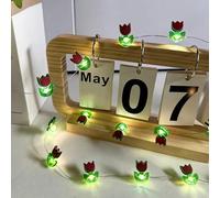 Flower Fairy String Lights, tulip Light String 2M 20 LED Fairy Lights Battery Operated, Waterproof Flower Garland Lights for Indoor Outdoor Spring Garden Bedroom Wedding Party Decoration (Tulip, 2M)