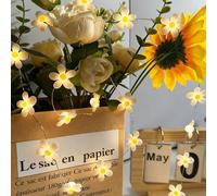 Flower Fairy String Lights, tulip Light String 2M 20 LED Fairy Lights Battery Operated, Waterproof Flower Garland Lights for Indoor Outdoor Spring Garden Bedroom Wedding Party Decoration (Daisy, 2M)