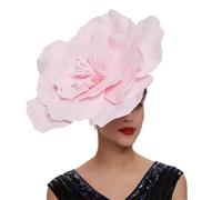 Flower Fascinator Hat with Headband and Clip, Bridal Wedding Tea Party Church Headwear for Women Ladies