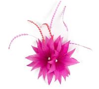 Flower Feather Bead Corsage Double Color Feathers Clip Turkey Feather Corsage For Diy Party Hat Accessory Flower(Color-05)