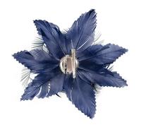 Flower Feather Bead Corsage Double Color Feathers Clip Turkey Feather Corsage For Diy Party Hat Accessory Flower(Color-04)