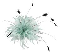 Flower Feather Bead Corsage Double Color Feathers Clip Turkey Feather Corsage For Diy Party Hat Accessory Flower(Color-02)