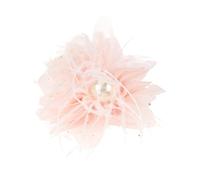 Flower Feather Fabric Applique Pearl Sew on Brooch Hair Clip for Wedding/Evening Dress Clothes Brooch Wedding Accessories