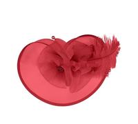 Flower Feather Headband Fascinator Hats Wedding Headwear Ladies, Elegant Hair Fascinator Weddings Hat Mesh Tea Party Cocktail Hair Accessories for Women Girls Headwear with Headband and (One Size)