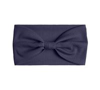 Flower Feather Headband Fascinator Women Wide Version Big Stretch Yoga Sports Headband Solid Color Knit Rib Hair Accessories (Navy, One Size)