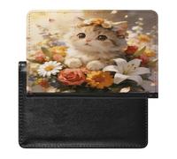 Flower Fell Into Miao's Arms. Passport Holder for Women Men Slim Travel Wallet Travel Document Organizer ID Card Protector Case Holders PU Leather Passport Cover Credit Card Holder