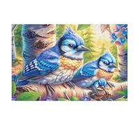 Flower Field Blue Jay 1000 Piece Jigsaw Puzzle for Adults Twigs Flora Frost Jigsaw Puzzle Lover Must Have Family Activity Colourful Design Ideal Birthday Present 1000 PCS