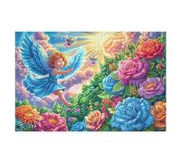 Flower Field Blue Roses 1000 Piece Jigsaw Puzzle for Adults Teens Music Room Decor Creative Outlet Whimsical Artwork for Musicians 1000 PCS