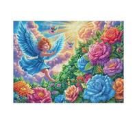 Flower Field Blue Roses 500 Piece Pack Classic Jigsaw Puzzle Couple Puzzle Partners Ultra Difficult Wall Decor Easter New Year Cardboard 500 PCS