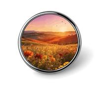 Flower Field Flying Song Round Alloy Clothing Brooch