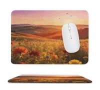 Flower Field Flying Song Stitched Edge Mouse Pad