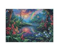 Flower Field Forest Landscape 300 Piece Jigsaw Puzzle for Adults Jigsaw Cozy Night In Activity Colourful Challenge Great Gift for Puzzle Lovers Stress Reliever 300 PCS
