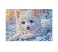 Flower Field Samoyed 300 Piece Jigsaw Puzzle for Adults Jigsaw Home Studio Decor Stress Relief Challenge Perfect Holiday Present Relaxation Tool 300 PCS