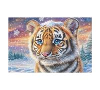 Flower Field Tiger 1000-piece Jigsaw Puzzle Bundle Cute Pets Warm The Heart Family Puzzle Lovers Brain Training Mindful Activity Spring Creativity & Gift Giving 1000 PCS