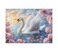 Flower Field White Swan 500 Piece Count Premium Jigsaw Puzzle Teen Fans 14-18 Yrs Ultra Difficult Leisure Adventure Valentines Eco Friendly Creativity & Gift Giving 500 PCS