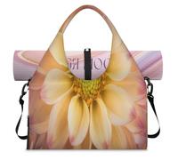 Flower Floral Dahlia Sports Duffle Bag with Shoe Compartment Weekend Overnight Bags Tote Cabin Luggage Bag for Gym Yoga Travel