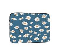 Flower Floral Daisy Blue Shockproof Laptop Sleeve 12 Inch, Oxford Fabric Case With Foam Padding, Lightweight Protective Cover For Pad Notebook, Business School Travel Use