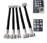 Flower Floral Dotting Tools Set, Flowers Leaves Cat Paw Patterns, 3D Printed Art Stamp Pen, Art Stamp Pen Tools, DIY Graffiti Stamping Dotting Pens (Style A)