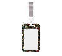 Flower Floral Ornament Sliding Id Badge Holder Hard Plastic Work Card Case Name Tag Protector for Nurses Office