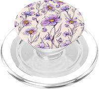 Flower Floral Pattern Summer Spring Purple Wild Flowers PopSockets PopGrip for MagSafe