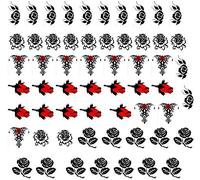 Flower Flowers Collection (Black rose Nail Art Decals …)