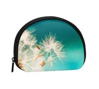 Flower Fluffy Blowing Print Portable Mini Storage Bag Shell Shaped Wallet Small Coin Wallet Shell Storage Bag