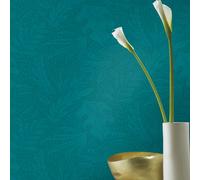 Rasch Flower Foliage Paste The Wall Wallpaper Extra Washable Teal Emerald Green