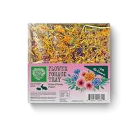 Flower Forage Tray by Small Pet Select - All-Natural Treat with Hibiscus, Marigold, Rose & Meadow Grass for Rabbits, Guinea Pigs & Small Pets