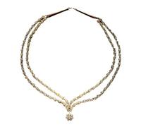 Flower Forehead Chain Headband Hair Jewelry for Wedding Women Bridal Accessories Headpiece for fashion(Gold)