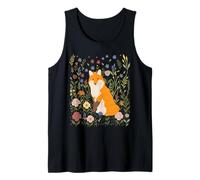 Flower Fox Cute Floral Cottagecore Wildflower Meadow Fox Tank Top