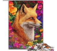 Flower Fox Jigsaw Puzzles for Teenagers 1000, Pattern Assembly Deal As Gifts for The Whole Family Suitable for And 14 (50x75cm)
