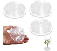 Flower Frog, Transparent Flower Frogs for Arrangements, 3-Pack with Strong Suction Cups, Perfect for Home Decor, Bathroom, Office, and School Use,7 cm x 2 cm Plastic Floral Holder