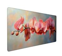 Flower Gaming Mouse Mat, Plant Mouse Pad Large 48x24in, Desk Mat with Non-Slip Rubber Base, Gaming Accessories, Stitched Edge Design XL Mousepad, Desk Pad, for Office, Computer Accessories, Z-4601