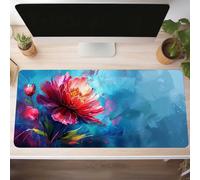 Flower Gaming Mouse Mat Red Large Mouse Pad 1200x600x3 mm XXL Mousepad Desk Mat Improved Precision and Speed Rubber Base for Stable Grip on Smooth Surfaces Table Pad PjY4695 D-R